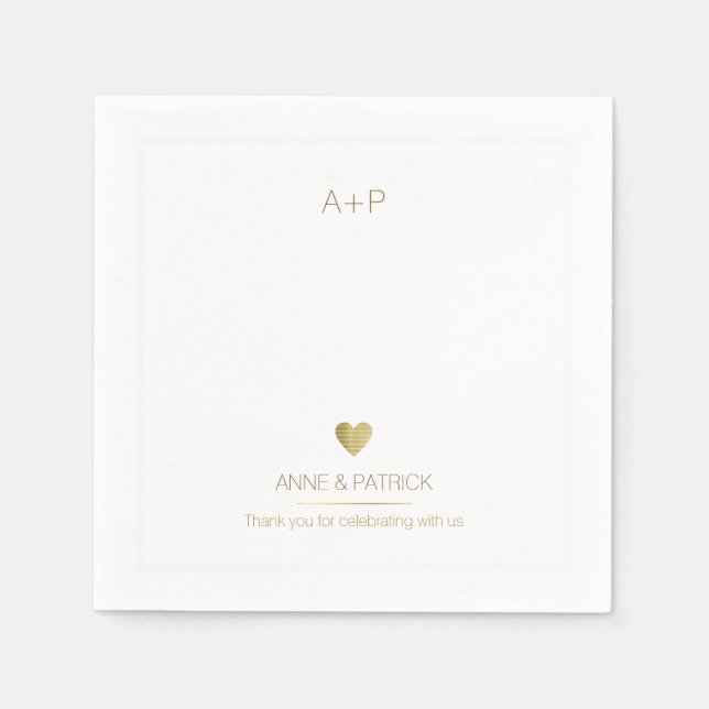 wedding minimalist reception party napkin (Front)