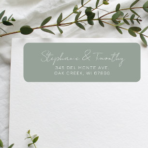 Wedding Minimalist Sage Green Return Address