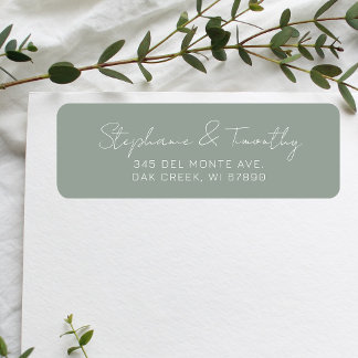 Wedding Minimalist Sage Green Return Address