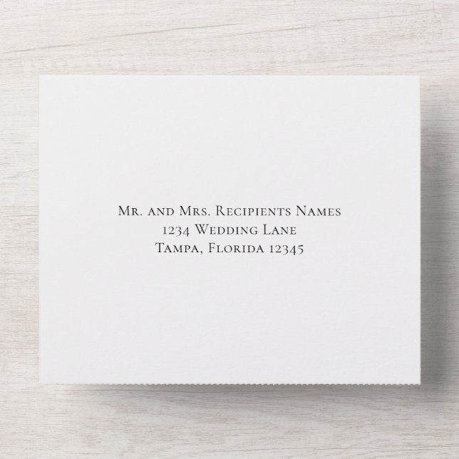 Wedding Minimalist Template Guest Recipients Names (Front)