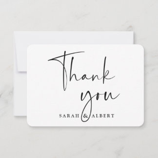 Wedding minimalist thank you card