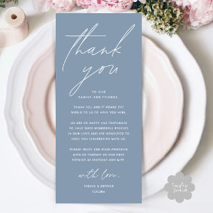 Wedding Minimalist Wedding Dinner Thank You Card