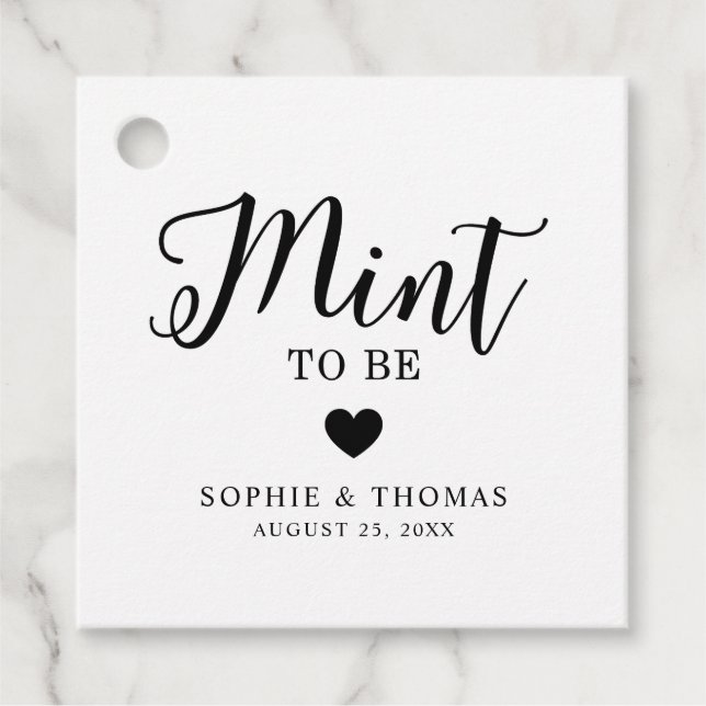 Wedding Mint to Be Favour Tag (Front)