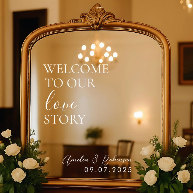 Wedding Mirror Decal – Welcome to Our Love Story (Creator Uploaded)