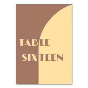 Wedding Mocha Mousse Creamy Yellow Table Card