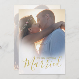 Wedding Modern 2 Photo Overlay Elegant Simple Invitation