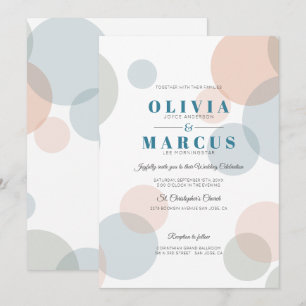 Wedding Modern Big Bold Confetti Dots Invitation