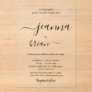 Wedding Modern Calligraphy Acrylic Invitations