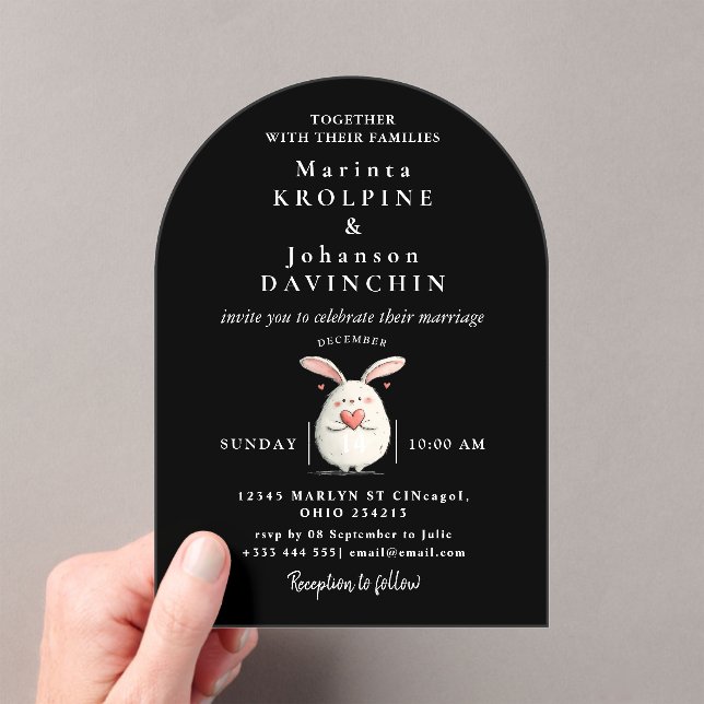 Wedding Modern Calligraphy Acrylic Invitations (Insitu (Handheld))