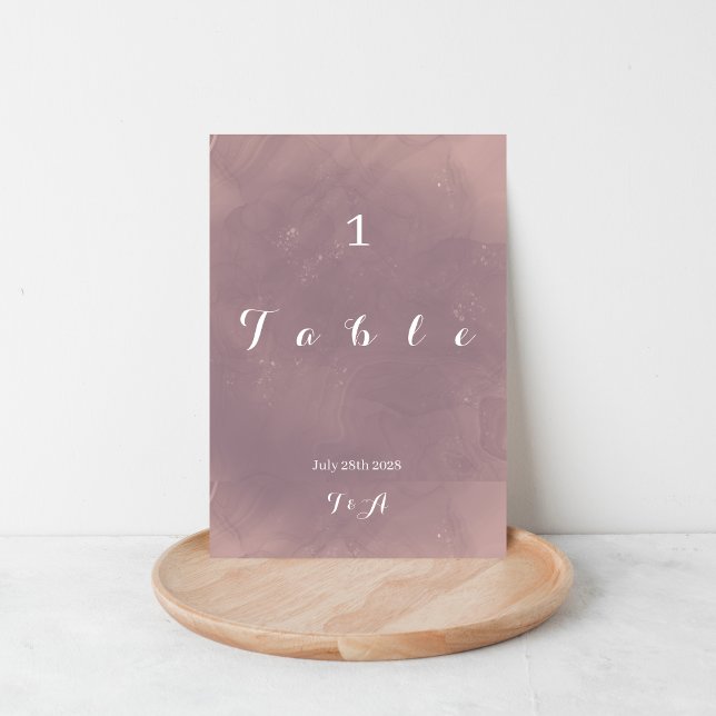 Wedding Modern Dusty Rose Ombre Table Number (Creator Uploaded)