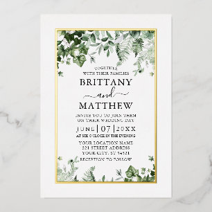 Wedding Modern Elegant Ivy Sage Greenery Gold