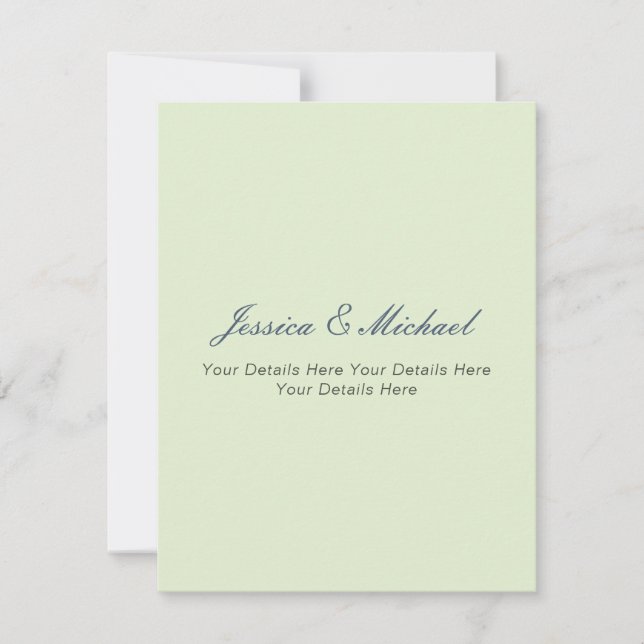 Wedding Modern Elegant Plain Simple Professional Card (Front)