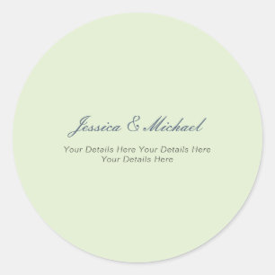Wedding Modern Elegant Plain Simple Professional Classic Round Sticker