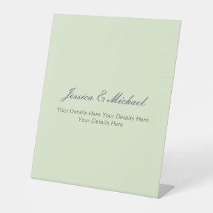Wedding Modern Elegant Plain Simple Professional Pedestal Sign