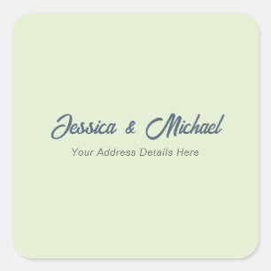 Wedding Modern Elegant Plain Simple Professional Square Sticker