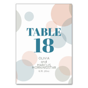 WEDDING Modern Fun Big Confetti Dots Table Number