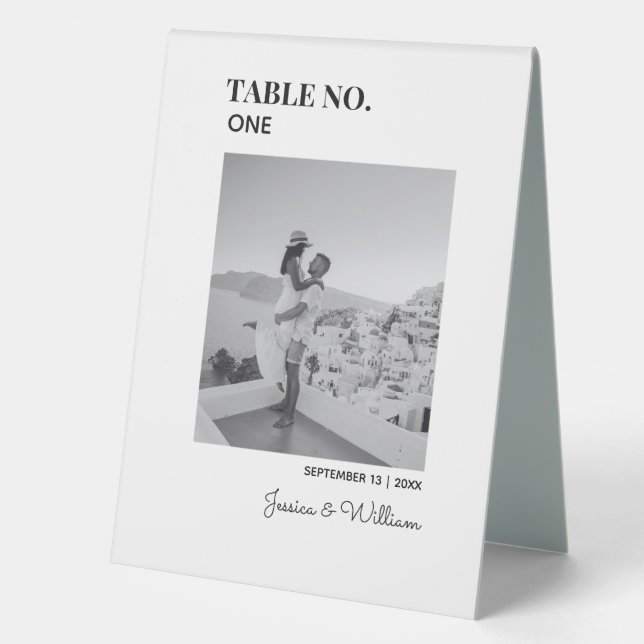 Wedding Modern Minimal Photo  | Table Numbers  (Front)