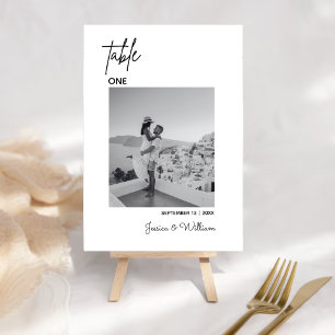 Wedding Modern Minimal Photo    Table Numbers Card