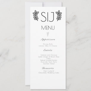 Wedding Modern Minimalist Branch Logo Wedding Menu