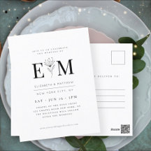 Wedding Modern Minimalist Elegant Chic Foliage