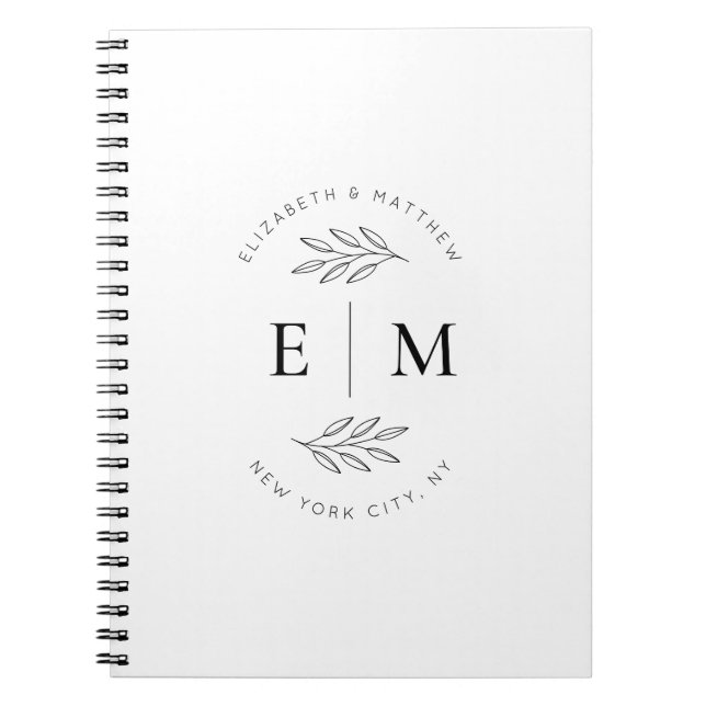 Wedding Modern Minimalist Elegant Chic Notebook (Front)