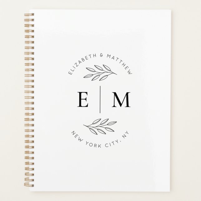 Wedding Modern Minimalist Elegant Chic Planner (Front)