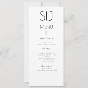 Wedding Modern Minimalist Heart Logo Wedding Menu