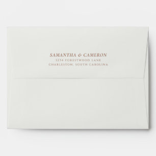 Wedding Modern Minimalist Neutral Cream & Brown Envelope