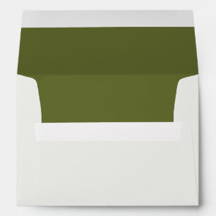Wedding Modern Minimalist Neutral Cream & Olive Envelope
