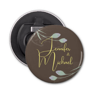 Wedding Modern Minimalist Plain Calligraphy Name Bottle Opener