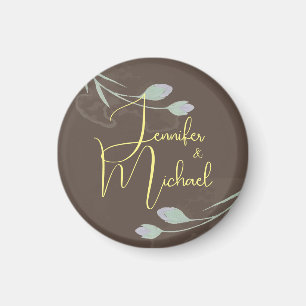 Wedding Modern Minimalist Plain Calligraphy Name Magnet