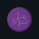 Wedding Modern Minimalist Plain Calligraphy Name Magnet<br><div class="desc">You can easily change the fonts and colours. You can also add your logo and the background image as you like.</div>