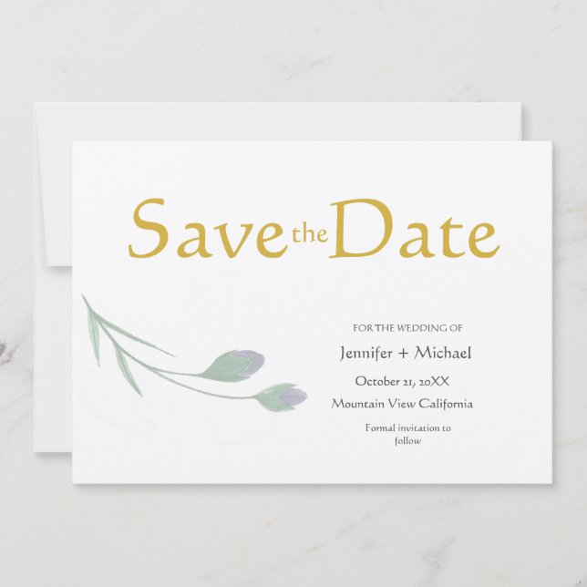Wedding Modern Minimalist Plain Calligraphy Script Invitation (Front)