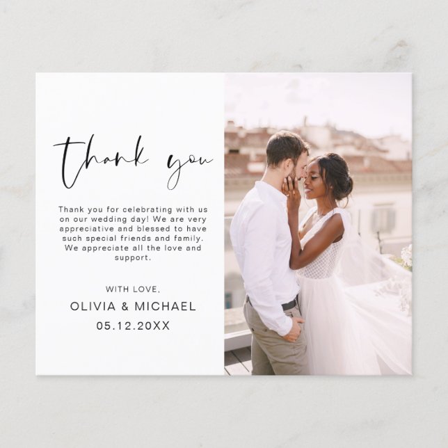 Wedding Modern Minimalist Thank You Cards (Front)