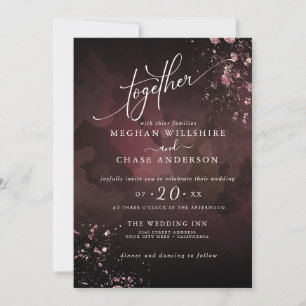 WEDDING Modern Moody Burgundy Dusty Rose Jaspé