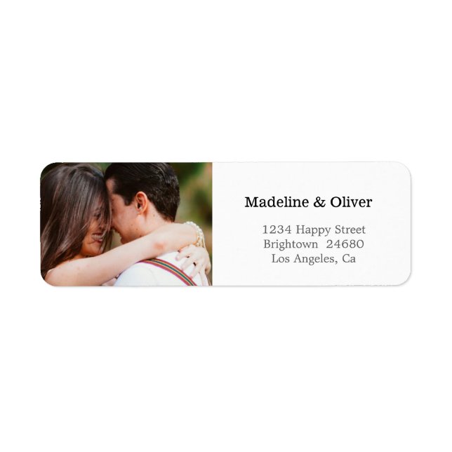 Wedding Modern Photo Elegant Simple Address (Front)