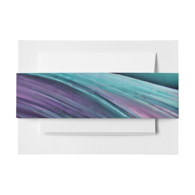 Wedding-Modern-Purple and Teal- Invitation Belly Band (Front Example)