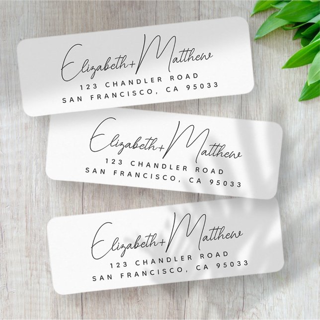 Wedding Modern Simple Chic Script Return Address (Creator Uploaded)