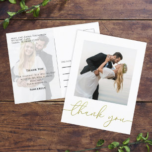 Wedding Modern Simple Trendy Minimalist Thank You Postcard