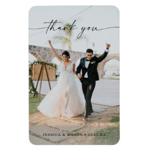 Wedding Modern Thank You Photo Magnet