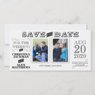 Wedding Modern Vintage Save The Date 2 Photo