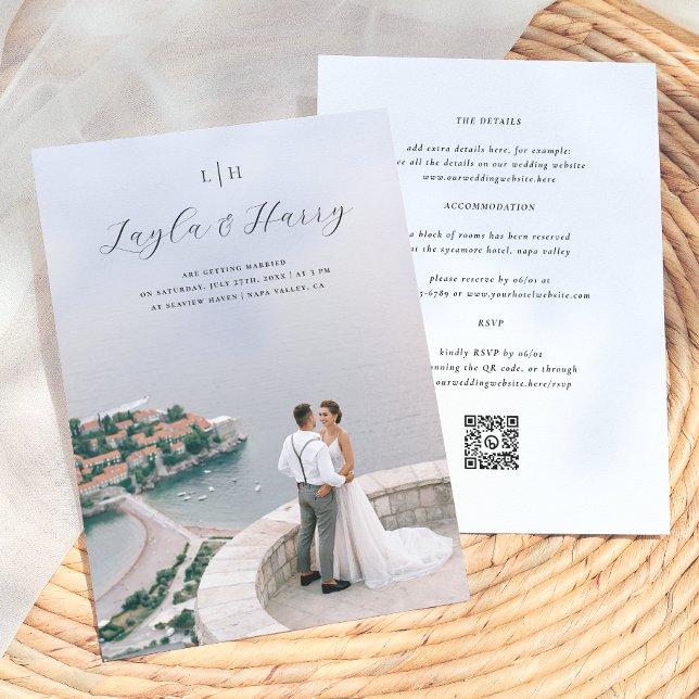 Wedding Monogram | All In One QR Code Photo Invitation (Creator Uploaded)