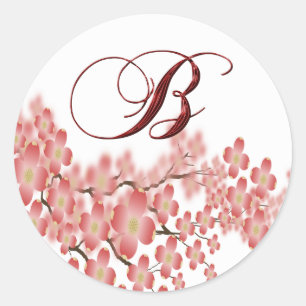 Wedding Monogram B Dogwood Design Envelope Seal