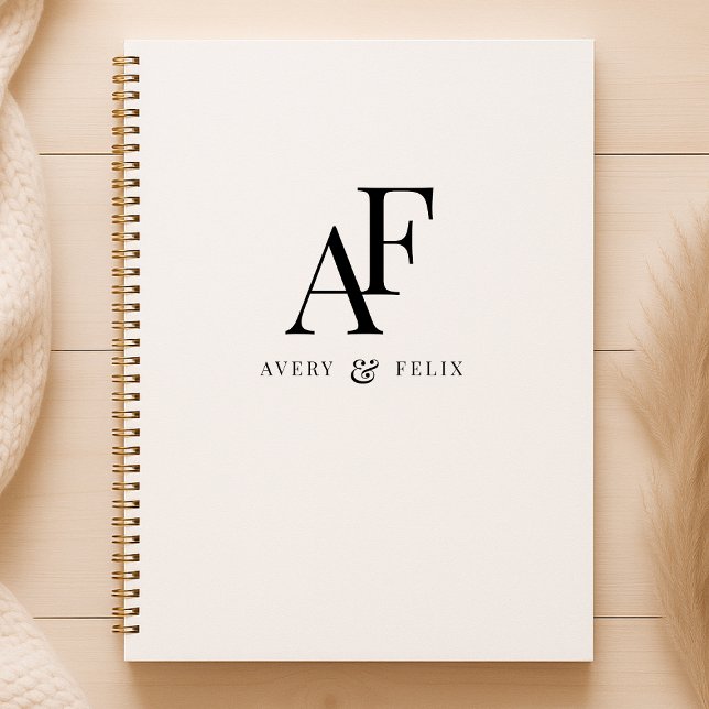 Wedding Monogram Black and White Elegant Guest Notebook (Creator Uploaded)