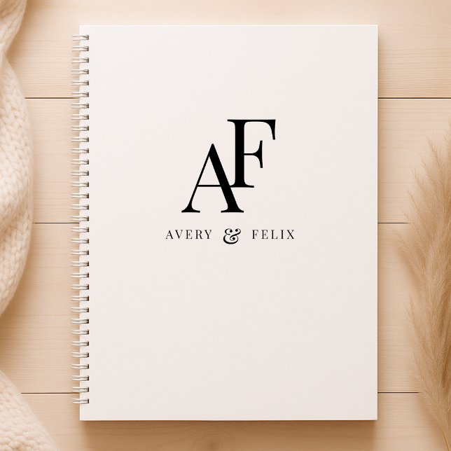 Wedding Monogram Black and White Elegant Simple Planner (Creator Uploaded)