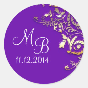 wedding monogram blue elegant sticker