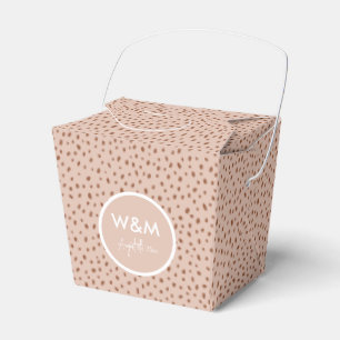 Wedding Monogram Boho Beige & Brown Dots Favour Bo Box