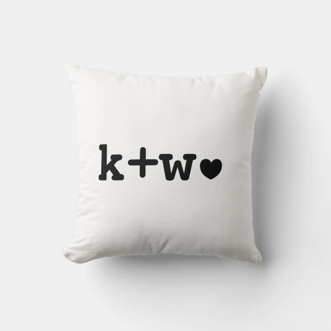 Wedding Monogram Bride and Groom Initials Custom Cushion (Front)