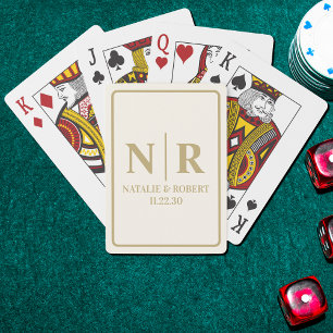 Wedding Monogram Bride And Groom Initials Playing Cards
