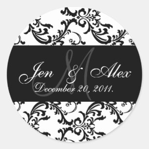 Wedding Monogram Bride Groom Date Paisley Seals